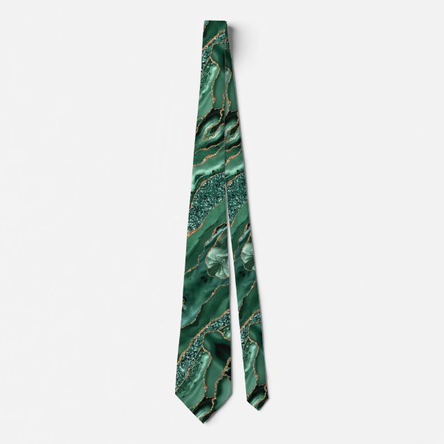 Corbata Agate Green Gold Purpurina Marble Nece Esmeralda (Anverso)