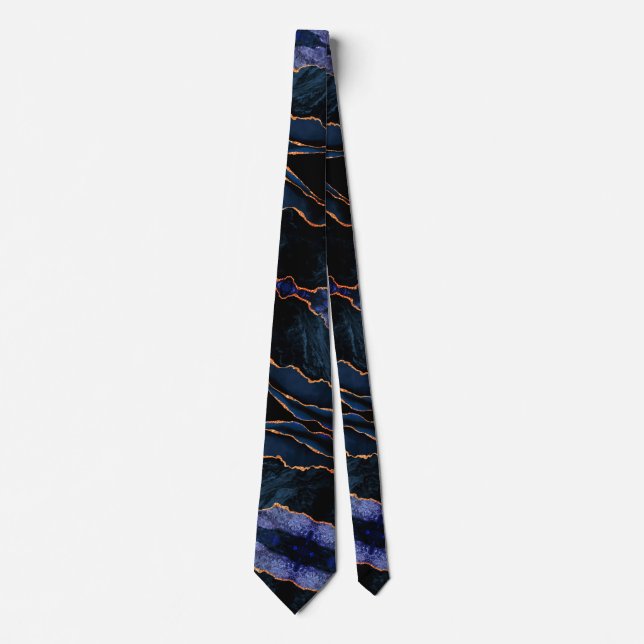 Corbata Agate Navy Blue Gold Purpurina Esparkle Necs Tie (Anverso)