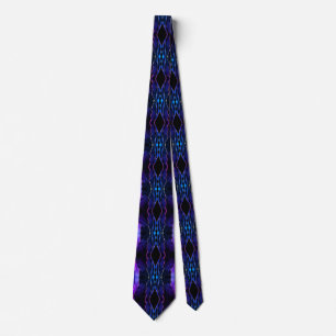 Corbata Agate Navy Blue Purple Gold Marble Necesario