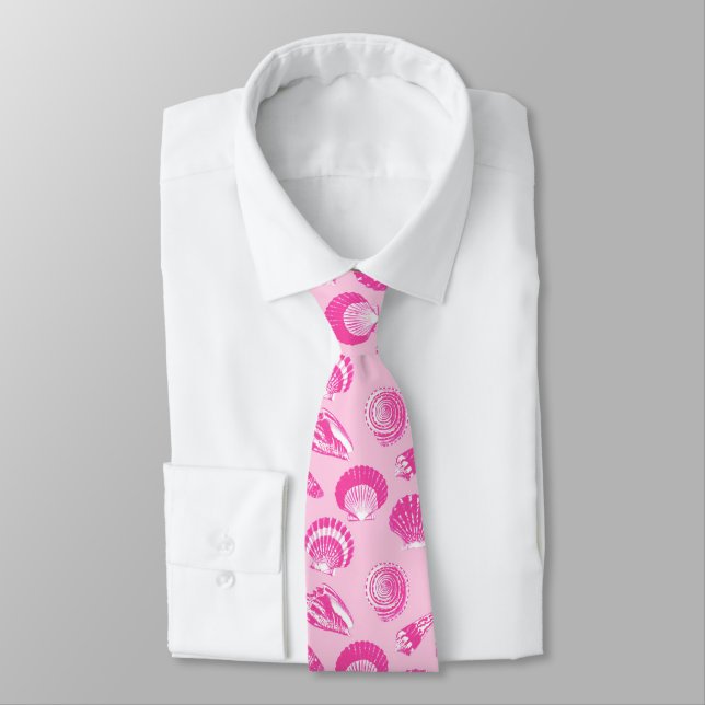Corbata Aguas de mar - rosa y blanco fucsia (Atado)