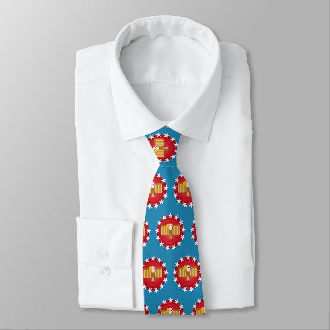 Corbata Águila americana (azul) - (Atado)