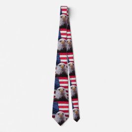 Corbata Águila calva americana y bandera americana