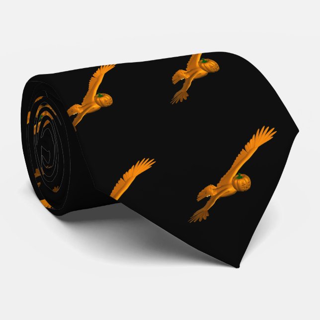 Corbata Águila Calva Con Cabeza De Calabaza (Enrollado)