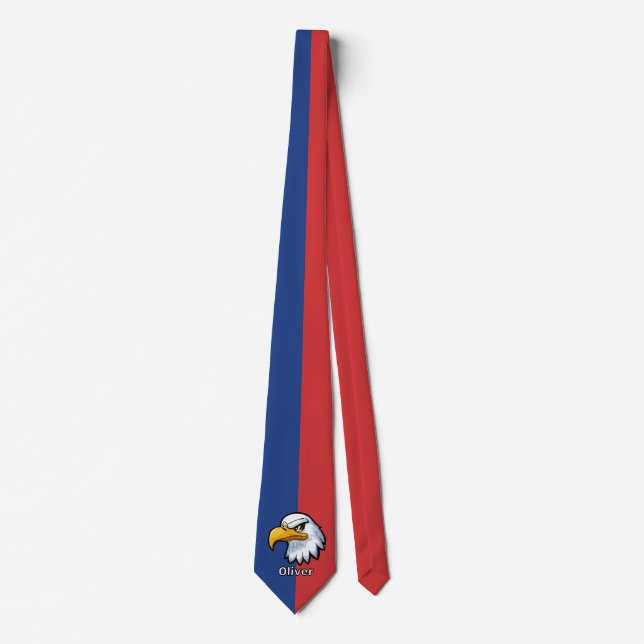 Corbata Águila de dibujos animados patrióticos personaliza (Anverso)