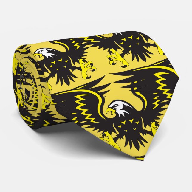 Corbata Águilas Black Football Basketball Béisbol Necktie (Enrollado)