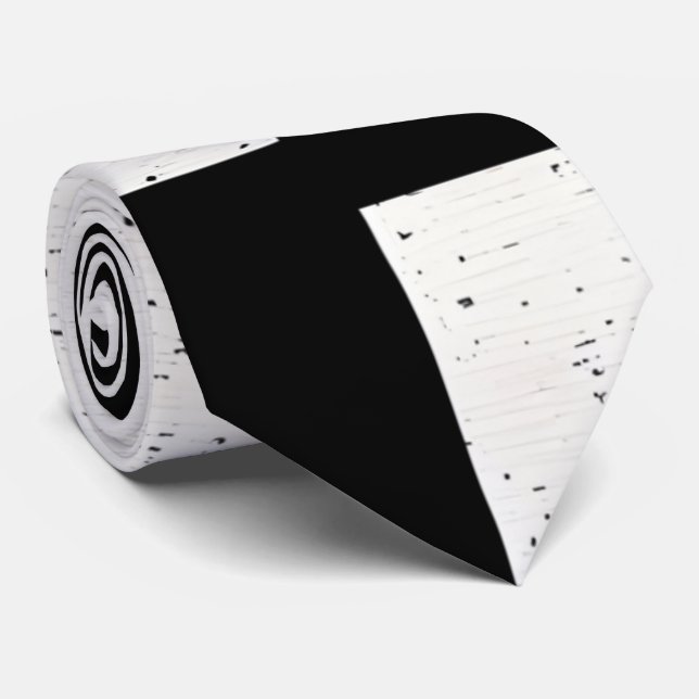 Corbata Agujero de Cuello Artista Negra y Blanco (Enrollado)