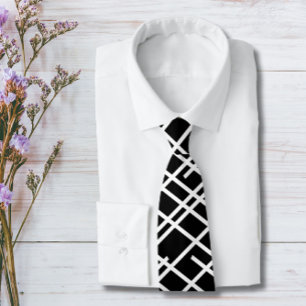 Corbata Agujero de cuello de líneas blancas y negras