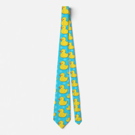Corbata Agujero de goma amarillo Duck luz azul del cuello