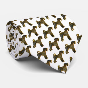 Corbata Airedale Terrier Dog Silhouette Halloween White