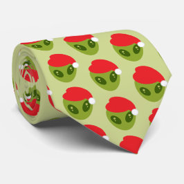 Corbata Ajeno verde lindo en el patrón de Santa Hat
