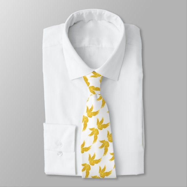Corbata Alas de Arcángel de oro de otoño (Atado)