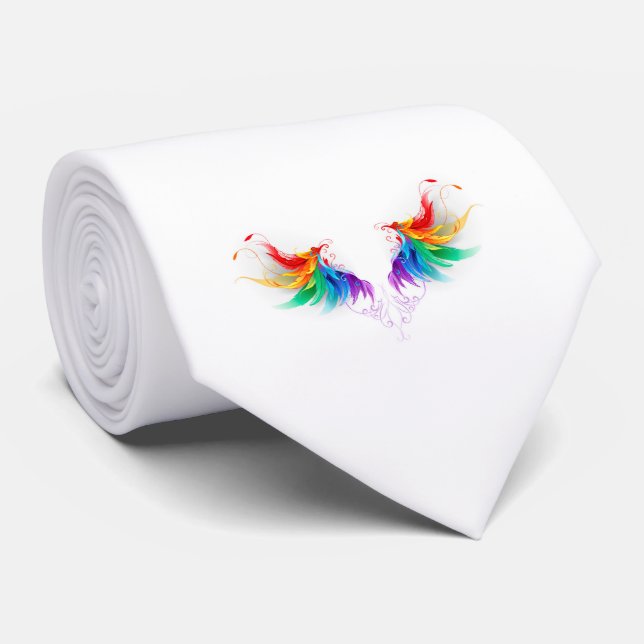 Corbata Alas de Arcoíris Esponjosas (Enrollado)