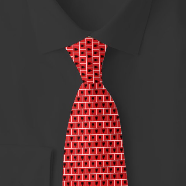 Corbata Albania Flag Brick Pattern (Subido por el creador)