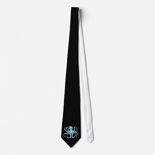 Corbata Albert el pulpo en negro (Anverso)