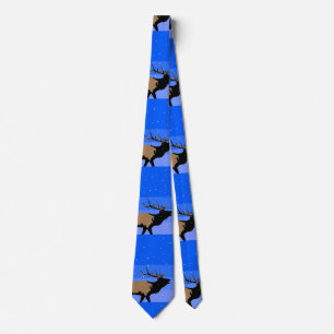 Corbata Alces de Bugling en el invierno - arte original de