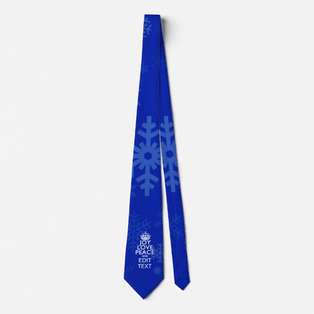Corbata Alegría Paz Personalizada Tu Texto Mantenerse Tran (Anverso)