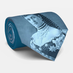Corbata Alejandría de Dinamarca en imprenta azul