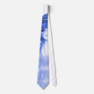 Corbata Aleta azul de la chica marchosa
