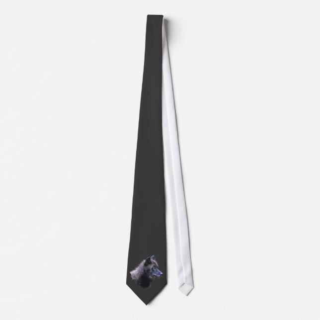 Corbata Alfa Gray Wolf Wildlife Necktie (Anverso)