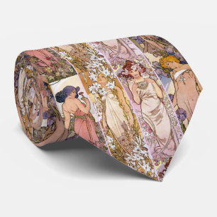 Corbata Alfons Mucha, "Las cuatro flores"