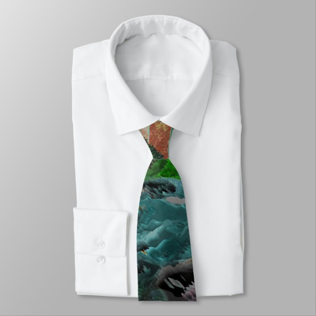 Corbata Algas ou corais do mar com efeito onda (Atado)