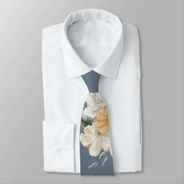 Corbata ALGO AZUL GRAN Boda FLORAL (Atado)