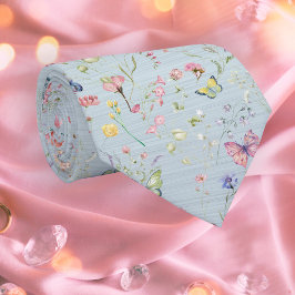 Corbata Algo Elegante Blue Wildflower Necktie