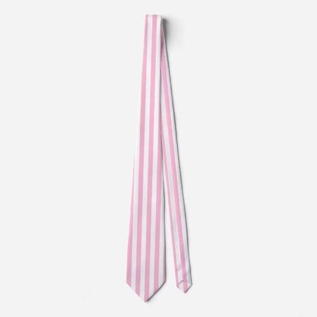 Corbata Algodón de Azúcar y Rayas Verticales Blancas (Anverso)