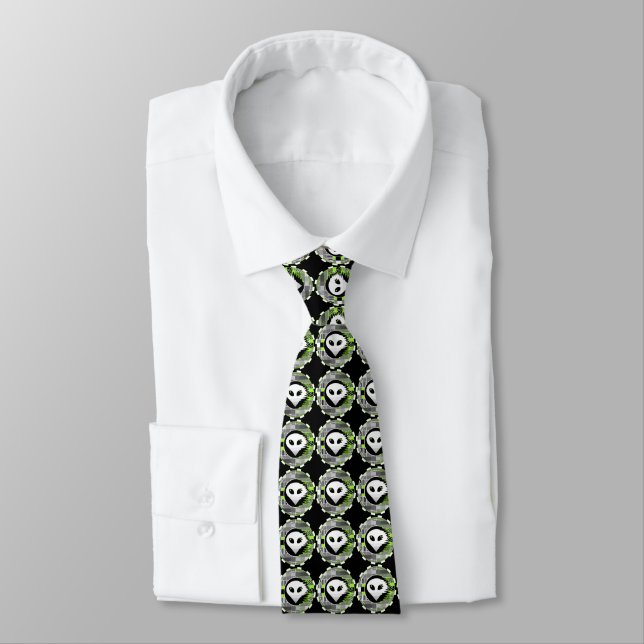 Corbata Alien TV Round tie negro 2 lados (Atado)