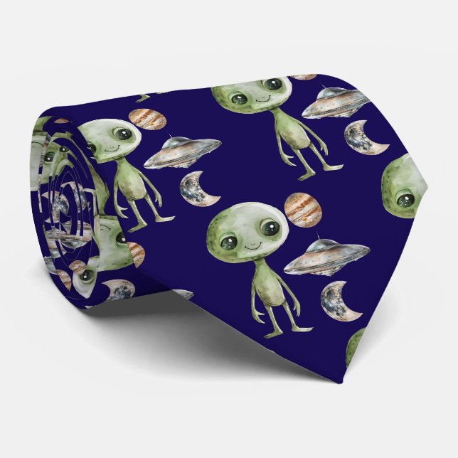 Corbata Alienígena y nave espacial (Enrollado)