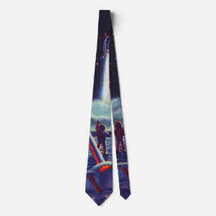 Corbata Alienígenas de ciencia ficción vintage saludan a u
