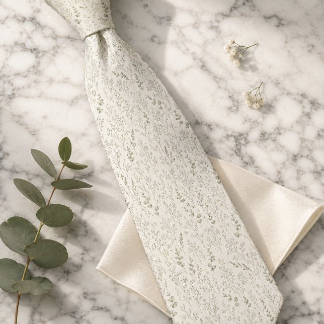 Corbata Aliento de Bebé & Floral de Eucalipto (Subido por el creador)