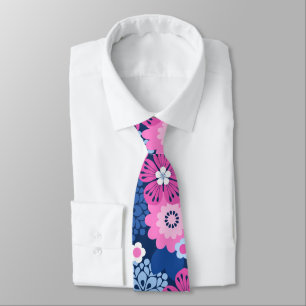 Corbata Allana Garden Hawaiian Gráfica Negrita Floral 