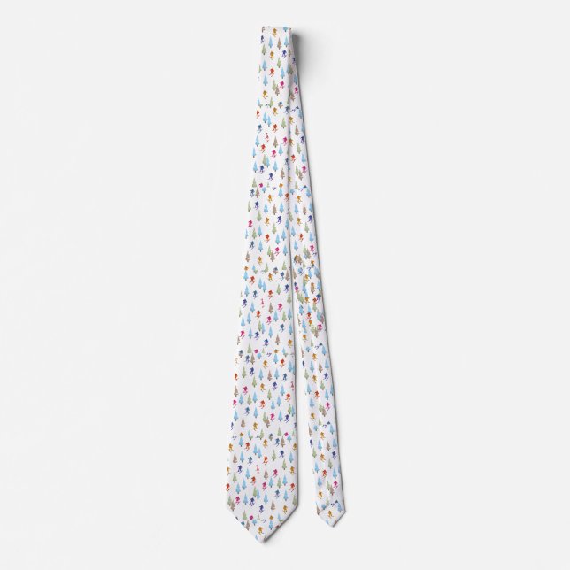 Corbata Almohada con patrón de pista de esquí de dibujos a (Anverso)