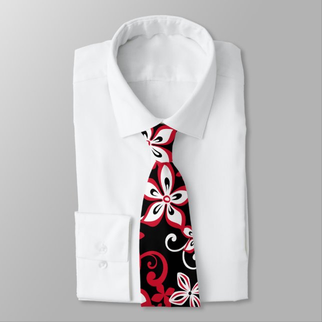 CORBATA ALOHA HAWAII (NEGRO/ROJO) (Atado)