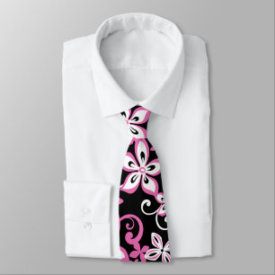CORBATA ALOHA HAWAII (NEGRO/ROSA)