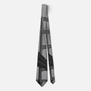 Corbata Along Mackinac Bridge Grayscale Neck Tie