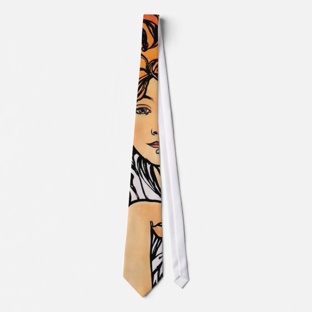 Corbata Alphonse Mucha - Cycles Perfecta Arte Retro Nouvea (Anverso)