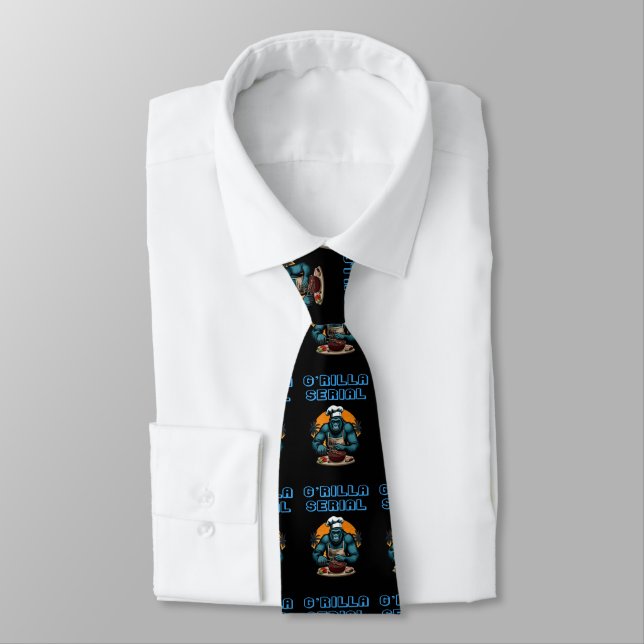 Corbata Ama de casa parrillera divertida con G'rilla en se (Atado)