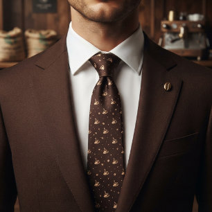 Corbata Amante del Café Marrón Oscuro