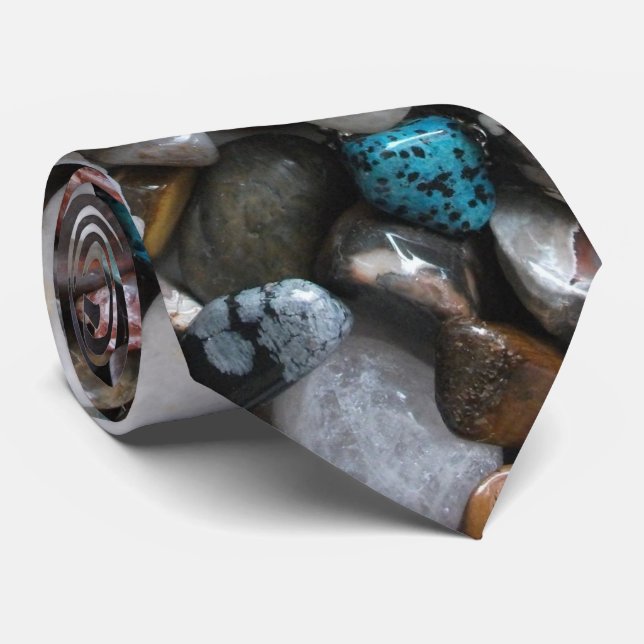 Corbata Amantes de las rocas, rocas pulidas y minerales (Enrollado)
