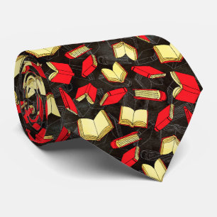Corbata Amantes de libros negros y modelo rojo