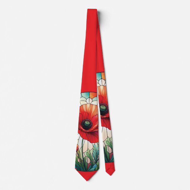 Corbata Amapola de Vidrio Emplomado (Anverso)