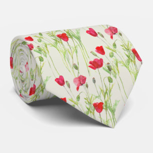 Corbata amapolas rojas