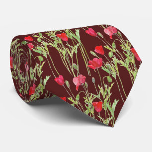 Corbata amapolas rojas