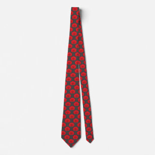 Corbata Amapolas rojas y grises