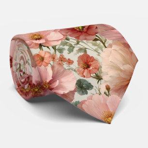 Corbata Amapolas Rosadas Botánico Boda