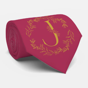 Corbata Amaranth color púrpura Monogramado Groomsmen