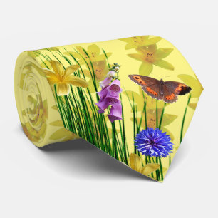 Corbata amarilla clara de moda de primavera