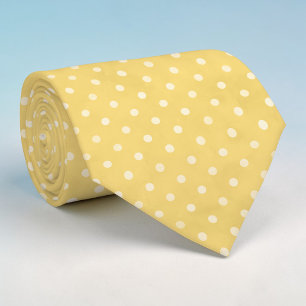 Corbata amarilla con lunares blancos